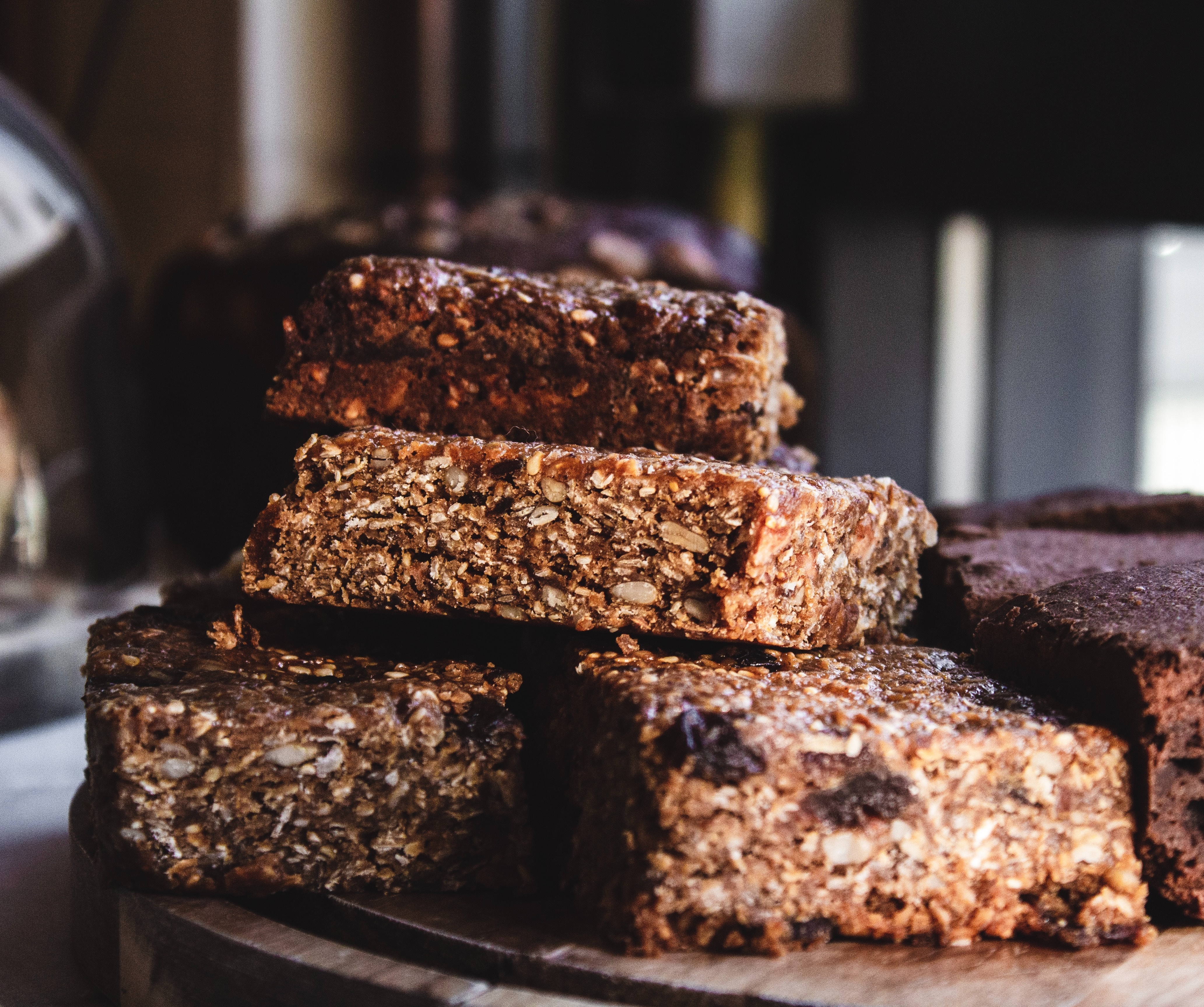 A stack of oat bars.